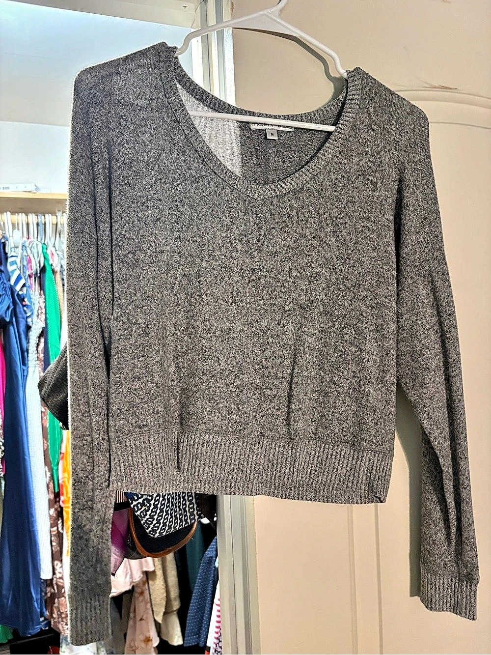 ModCloth Gray Scoop Neck Sweater